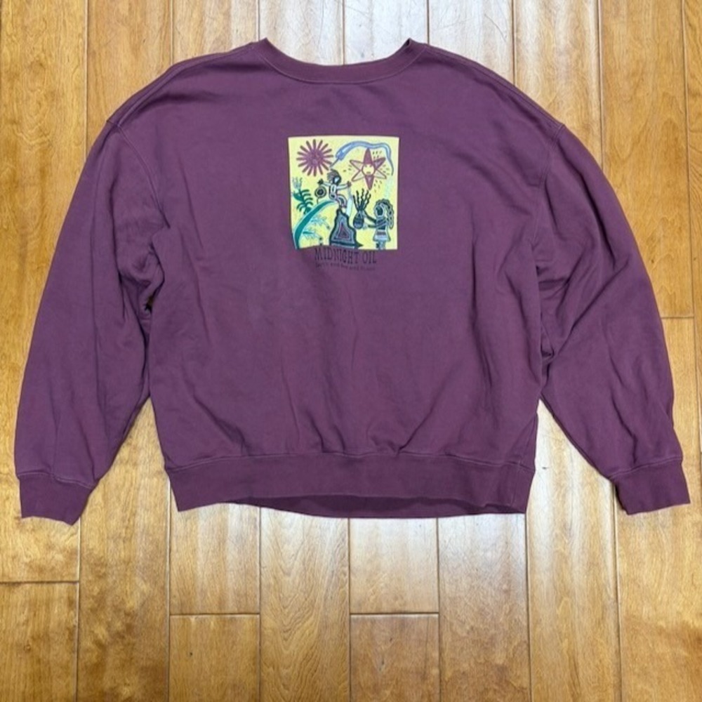 Midnight Oil Earth Sun Moon Sweatshirt Size XL Rock‎ Band 90s Music Australian